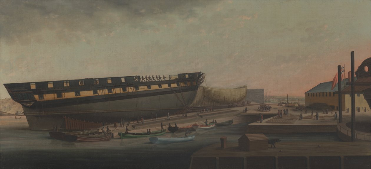 Levée de la frégate de Sa Majesté Diana au chantier de Blackburn, près de Plymouth - John Rogers
