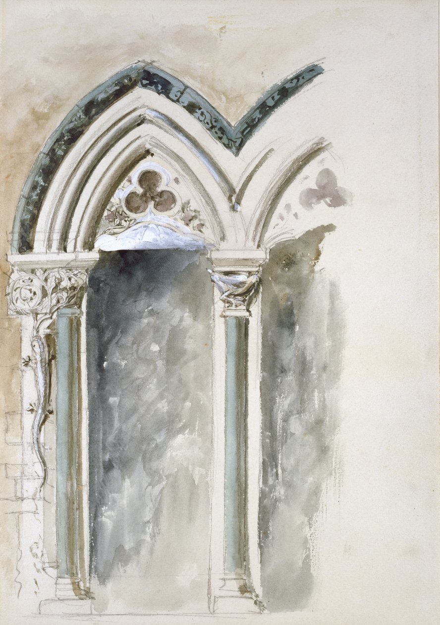 Études de conception pour les chapiteaux du musée universitaire, Oxford - John Ruskin