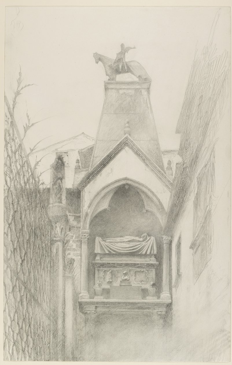 Étude de la tombe de Can Grande della Scala à Vérone, mai - août 1869 - John Ruskin