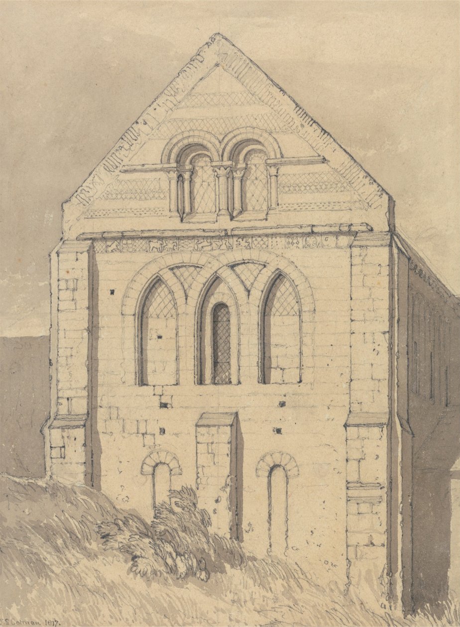 Église de Graville près du Havre de Grâce, Normandie - Fin du transept nord - John Sell Cotman