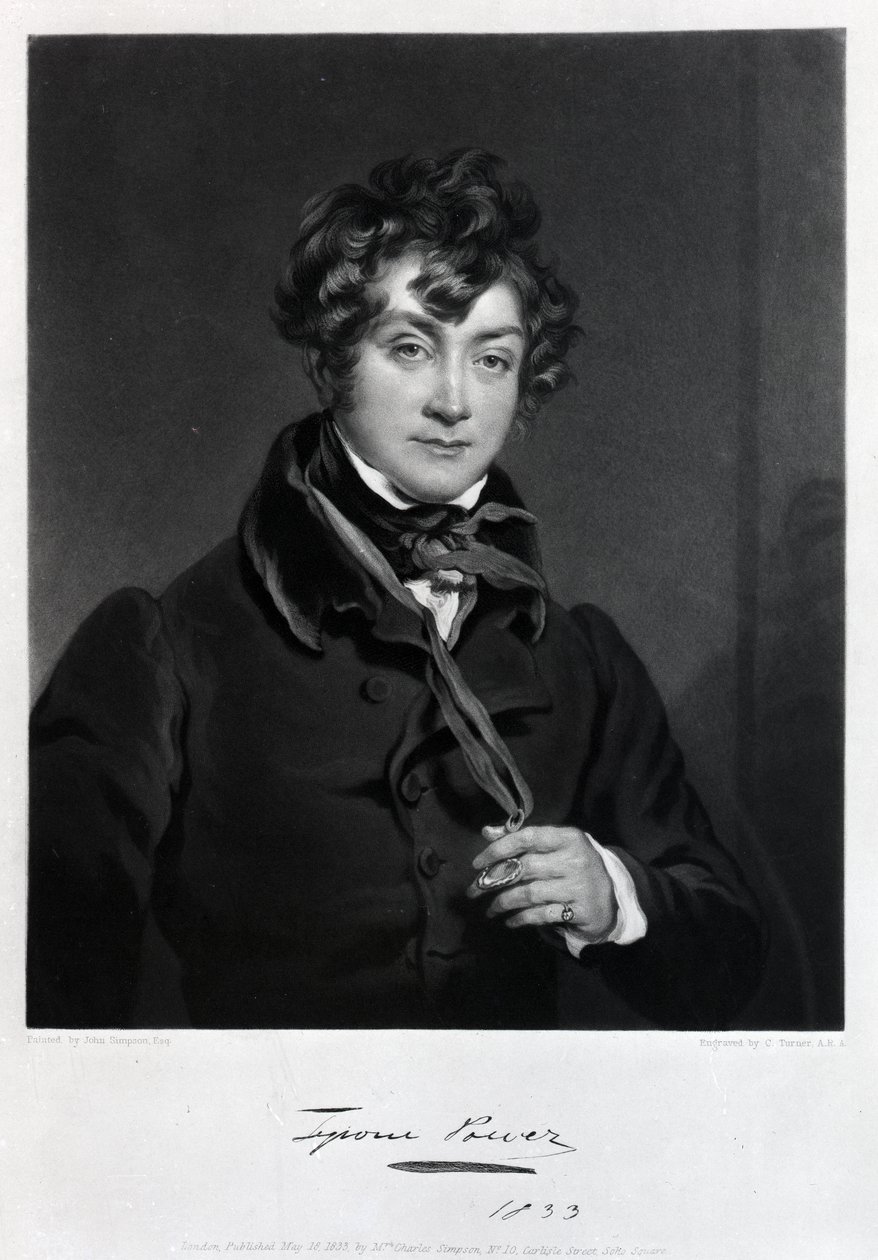 Tyrone Power, gravé par James Sands, c.1833 - John Simpson