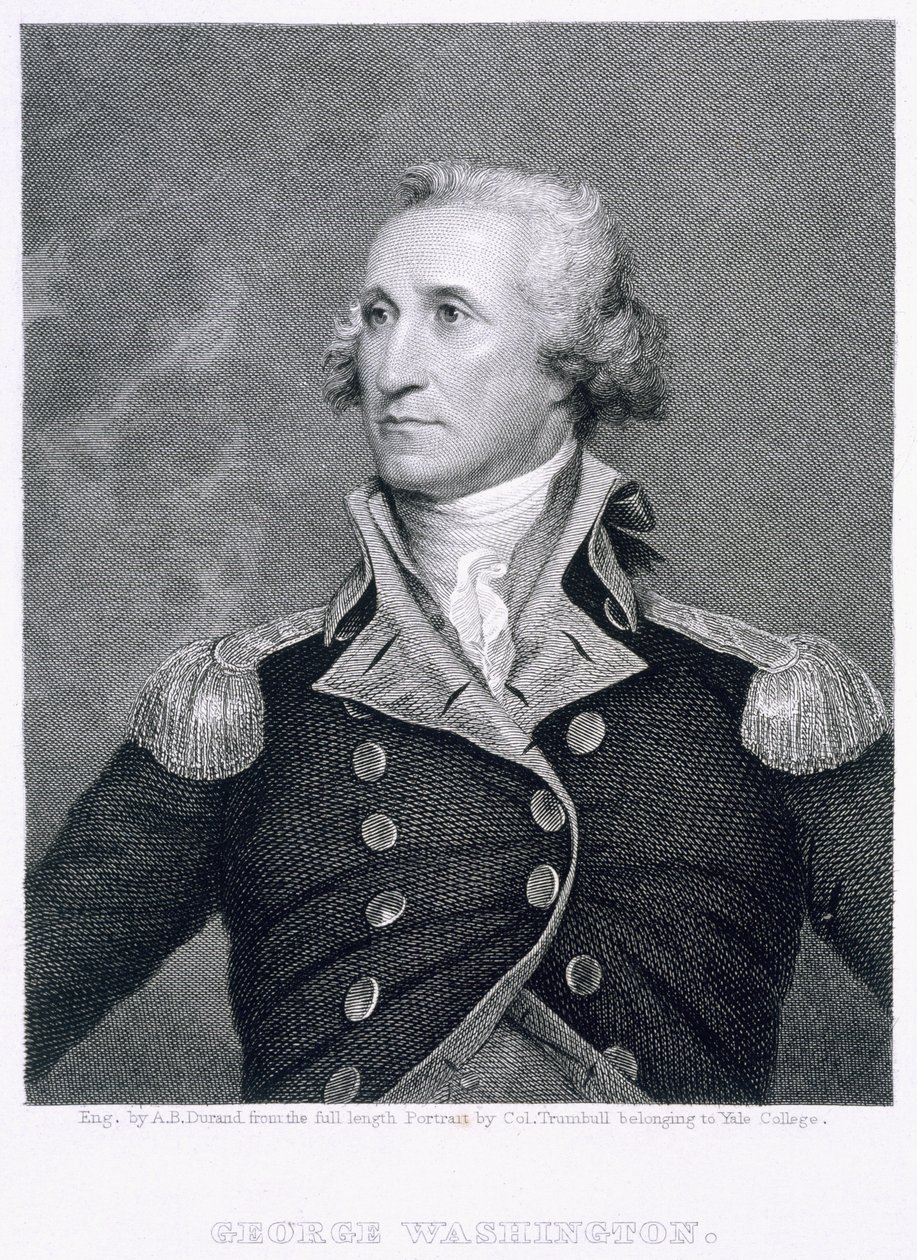 George Washington, gravé par Asher Brown Durand - John Trumbull