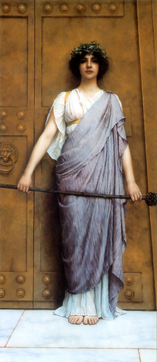 À la porte du temple - John William Godward