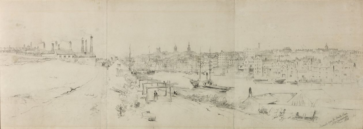 Newcastle depuis la rive sud - John Wilson Carmichael