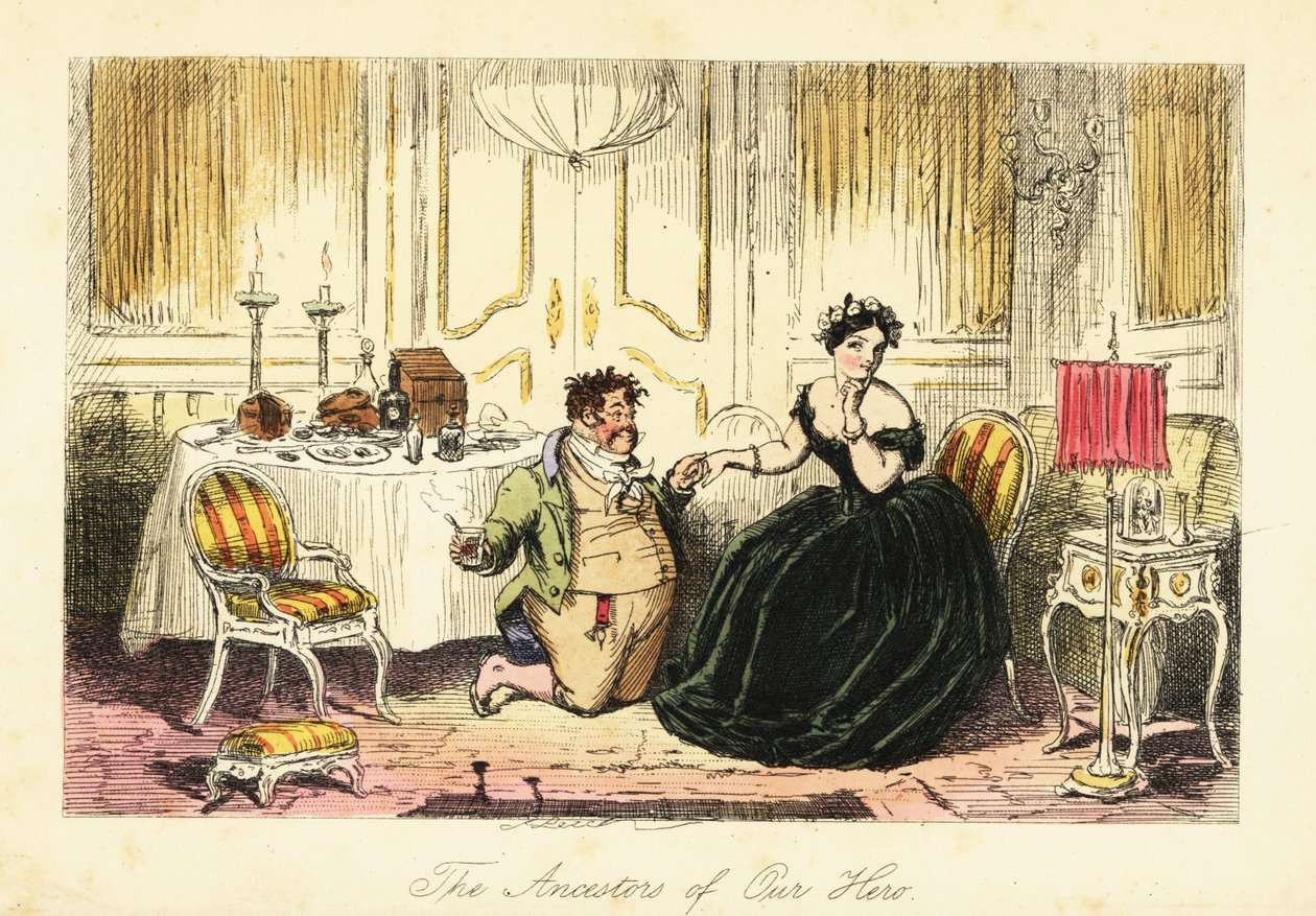 Gentleman anglais courtisant une jeune femme dans un restaurant d