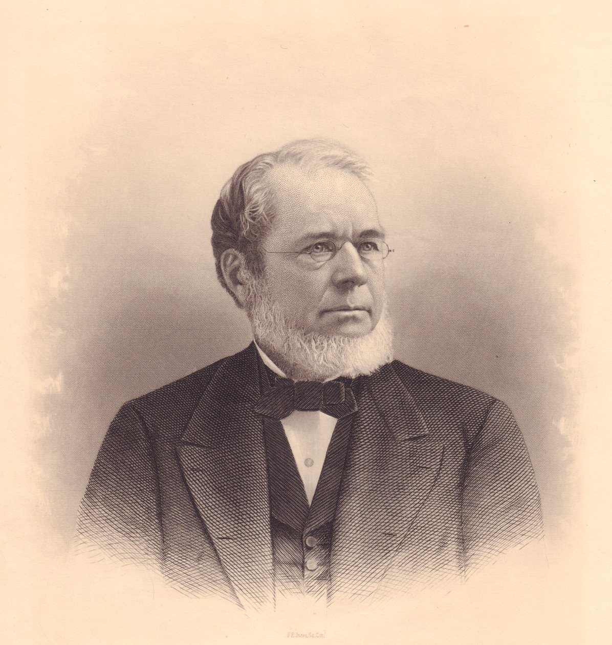 Portrait du graveur américain Andrew Varick Stout (1835-1906), gravure par F E Jones du ladies