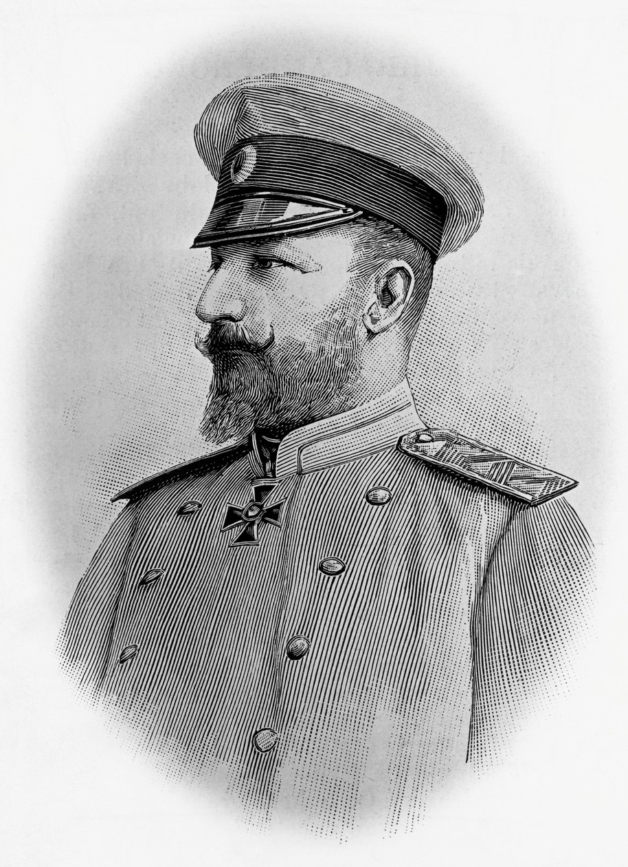 Portrait de Ferdinand I (1861-1948), tsar de Bulgarie, gravure - Walter Charles Mills