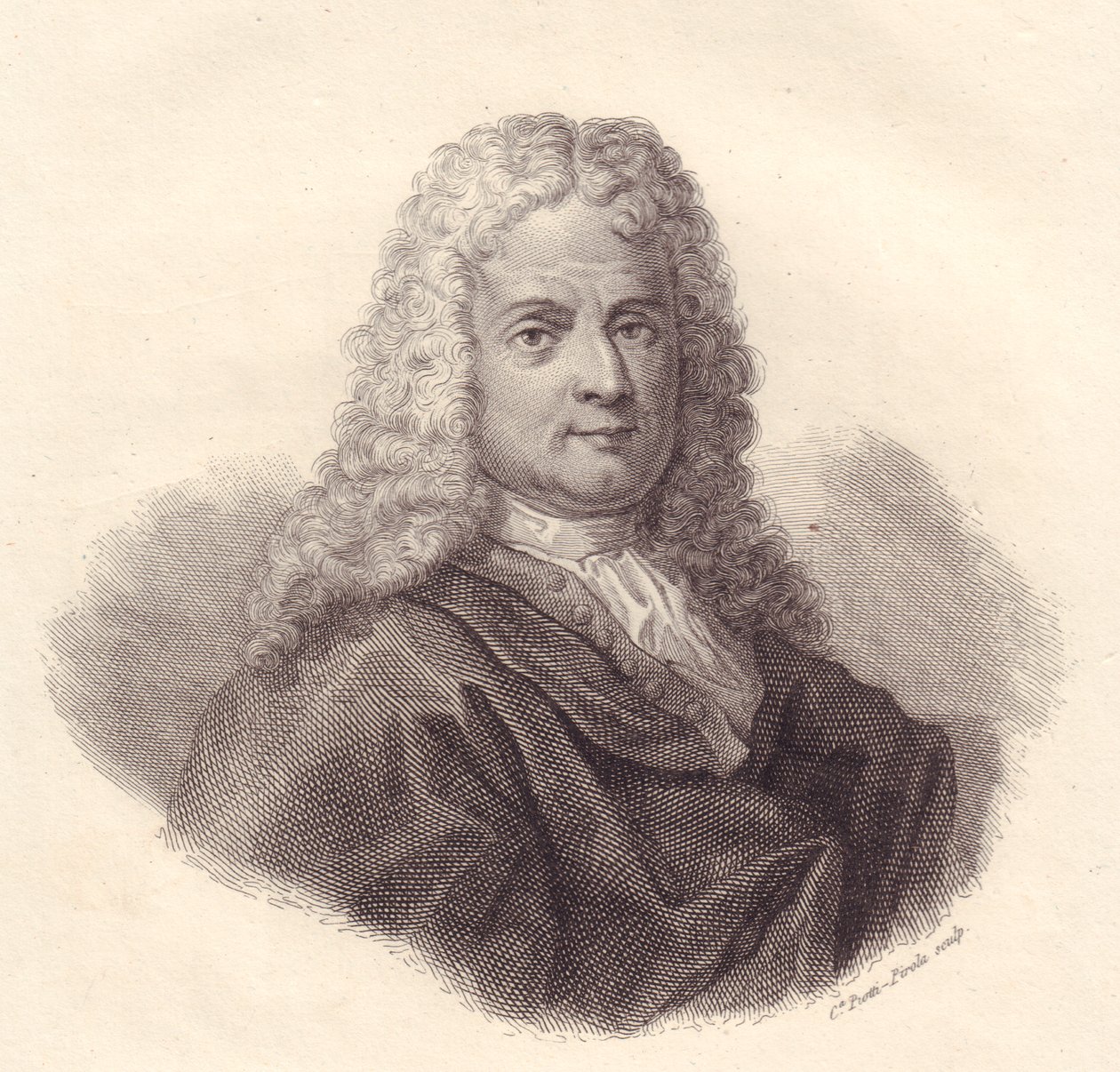 Portrait du mathématicien italien Jacopo Riccati (1676-1754), gravure sur cuivre par Caterina Piotti-Pirola - Walter Charles Mills