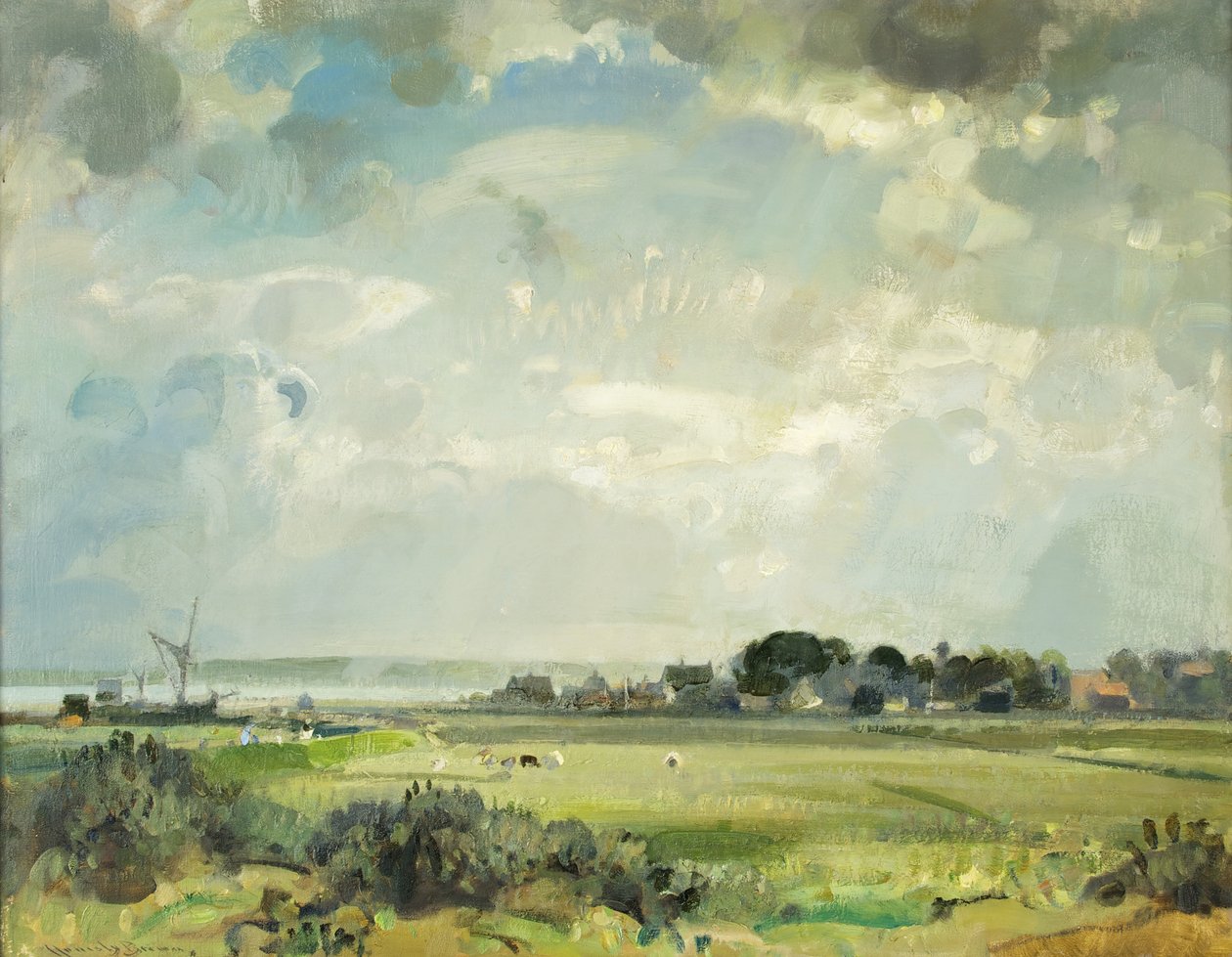 Suffolk River (huile sur toile) - John Alfred Arnesby Brown
