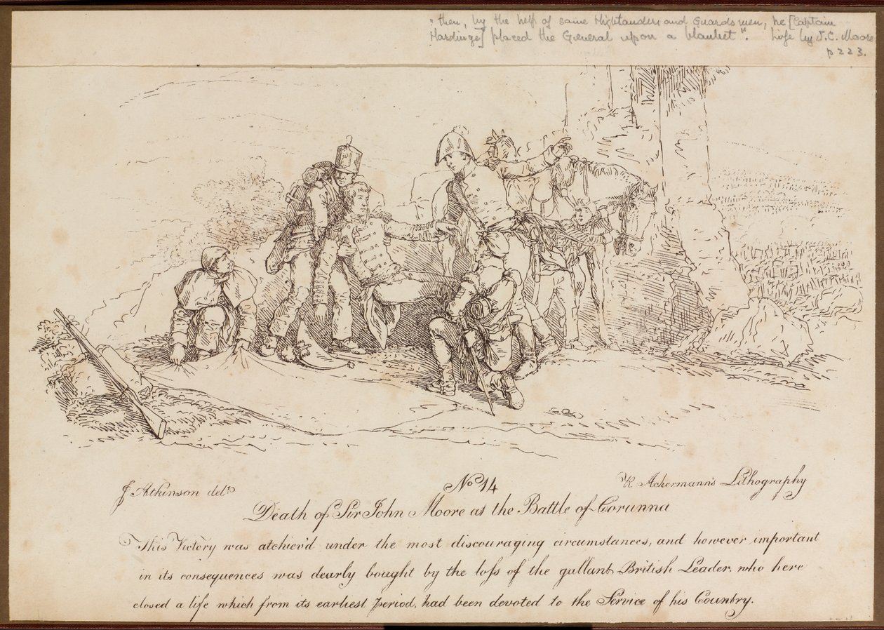 ?Mort de Sir John Moore à la bataille de Corunna?, 16 janvier 1809 - John Augustus Atkinson