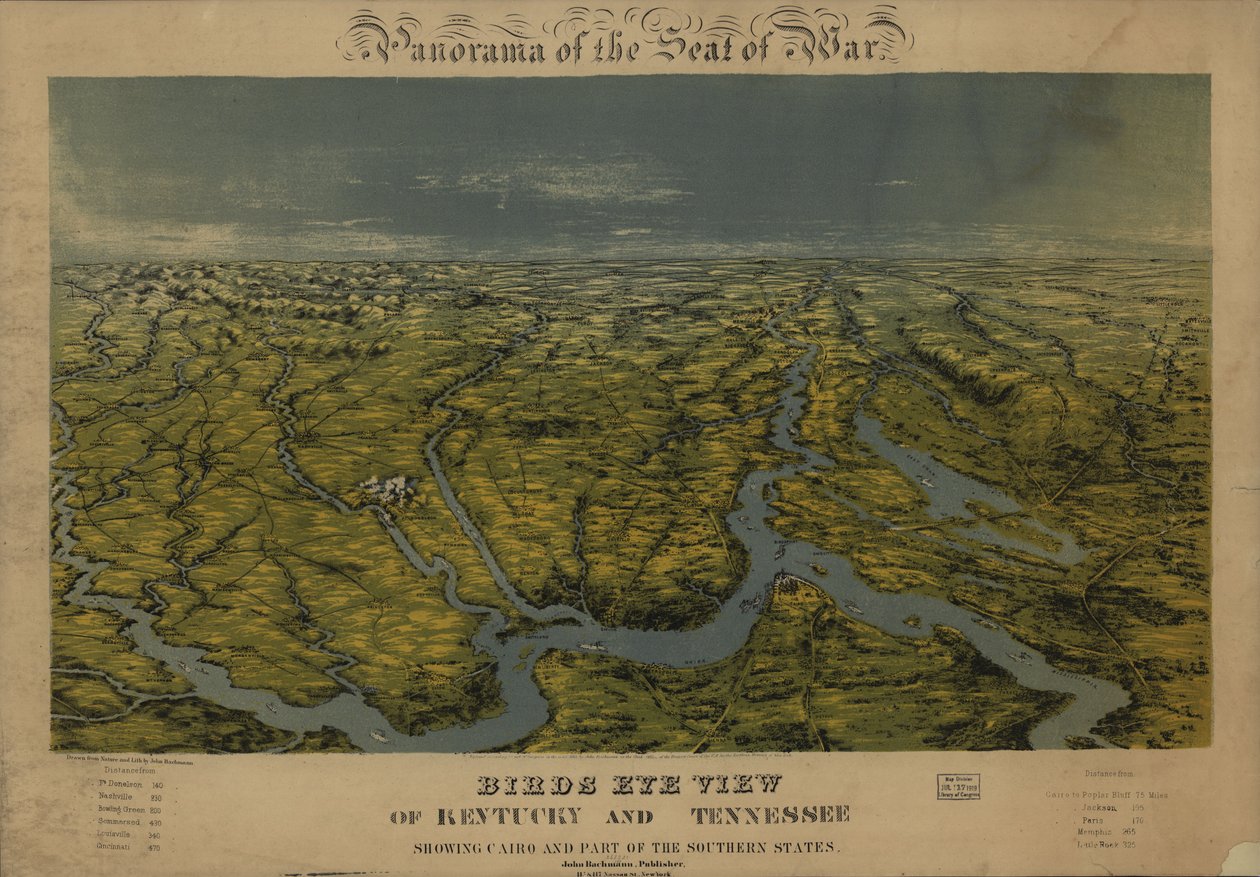 Vue aérienne du Kentucky et du Tennessee montrant le Caire et une partie des Etats du Sud. LOC 99447069 - John Bachmann