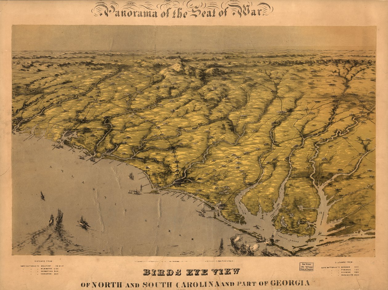 Vue aérienne de la Caroline du Nord, de la Caroline du Sud et d