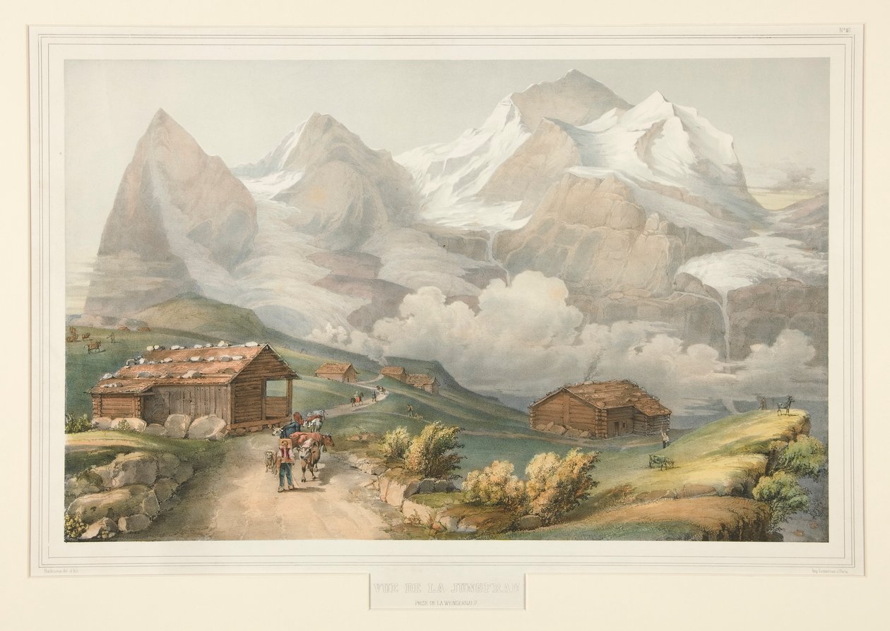 Vue de la Jungfrau prise de la Wengernalp - John Bachmann
