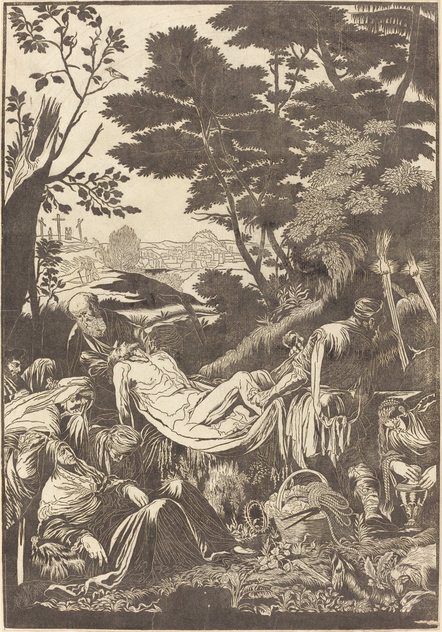 La Mise au Tombeau [recto] - John Baptist Jackson after Jacopo Bassano