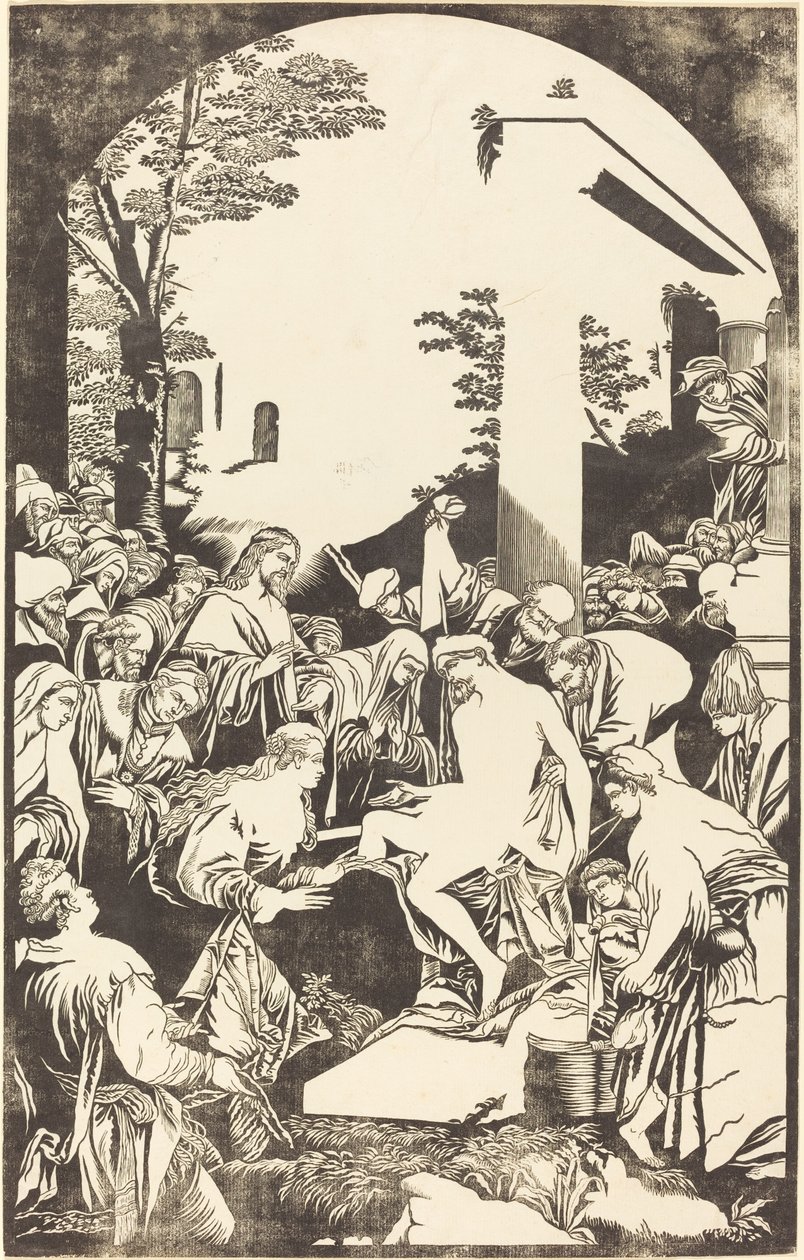 La résurrection de Lazare - John Baptist Jackson after Leandro Bassano