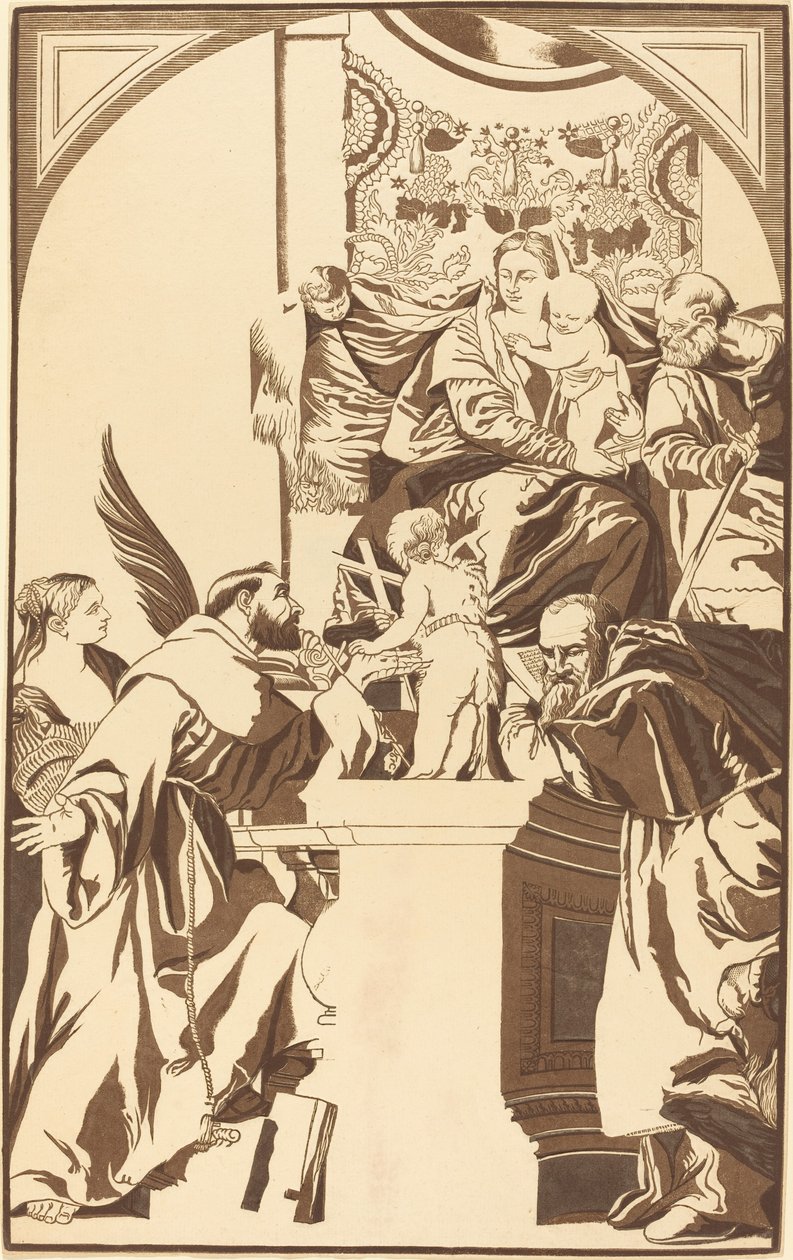 Sainte Famille et Quatre Saints - John Baptist Jackson after Veronese