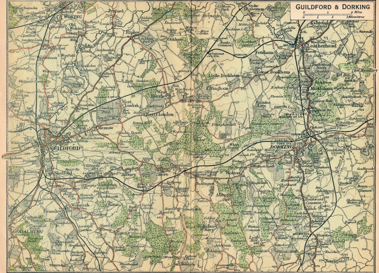 Guildford et Dorking - John Bartholomew