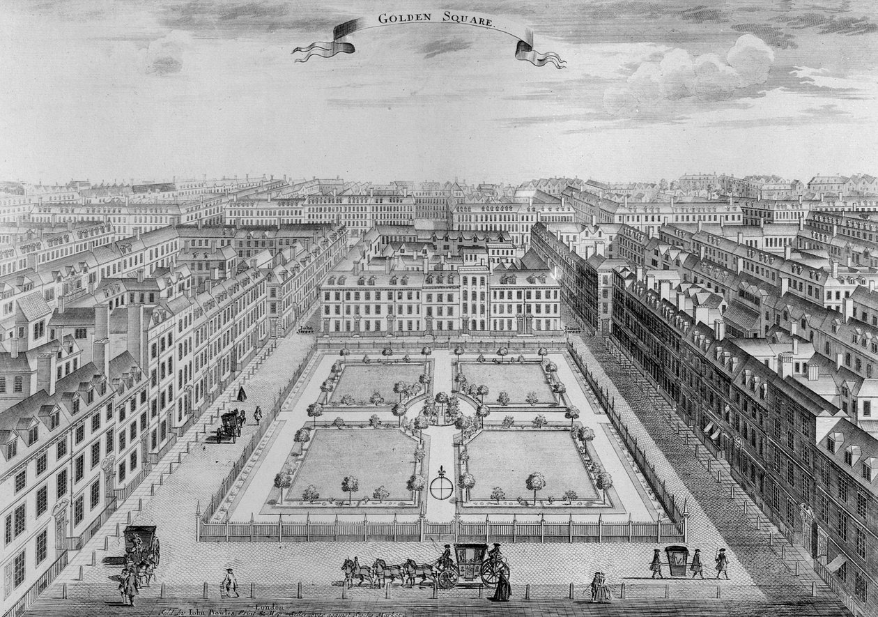 Golden Square, vers 1725 | John Bowles | Estampe d'art