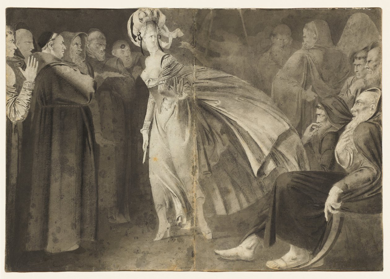 Femme debout parmi les frères recto, vers 1770-1775 - John Brown