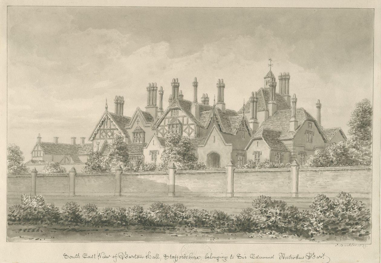 Barton under Needwood - Barton Hall - John Buckler