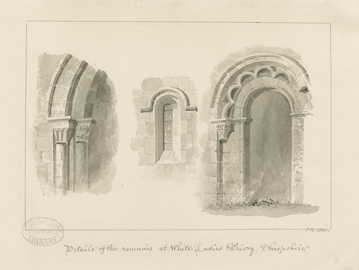Brewood - Prieuré de Whiteladies (ruine) - John Buckler