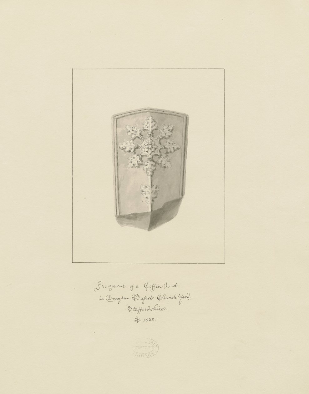 Église de Drayton Bassett - Couvercle de cercueil - John Buckler