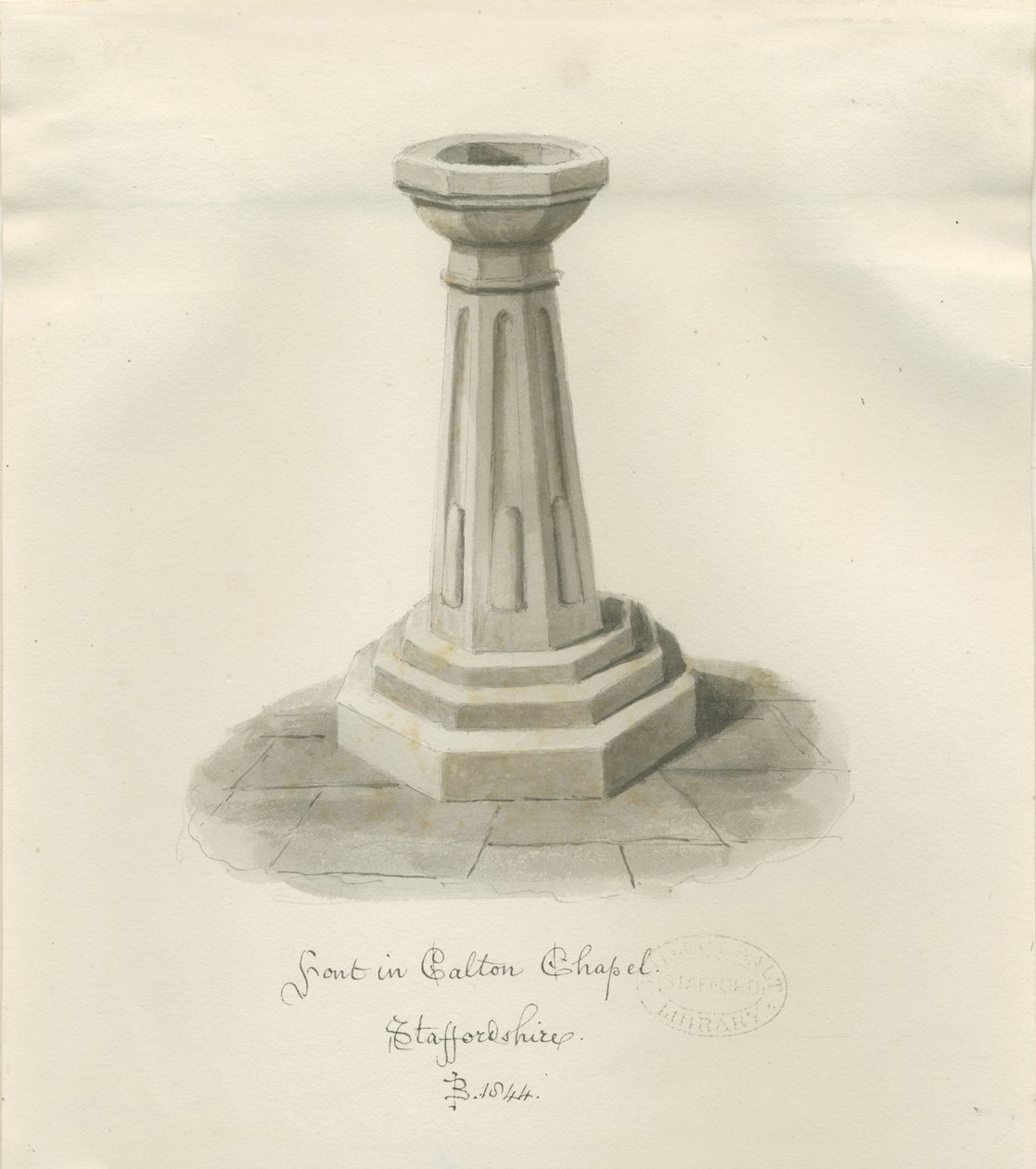 Fonts baptismaux dans la chapelle Calton - Maintenant 