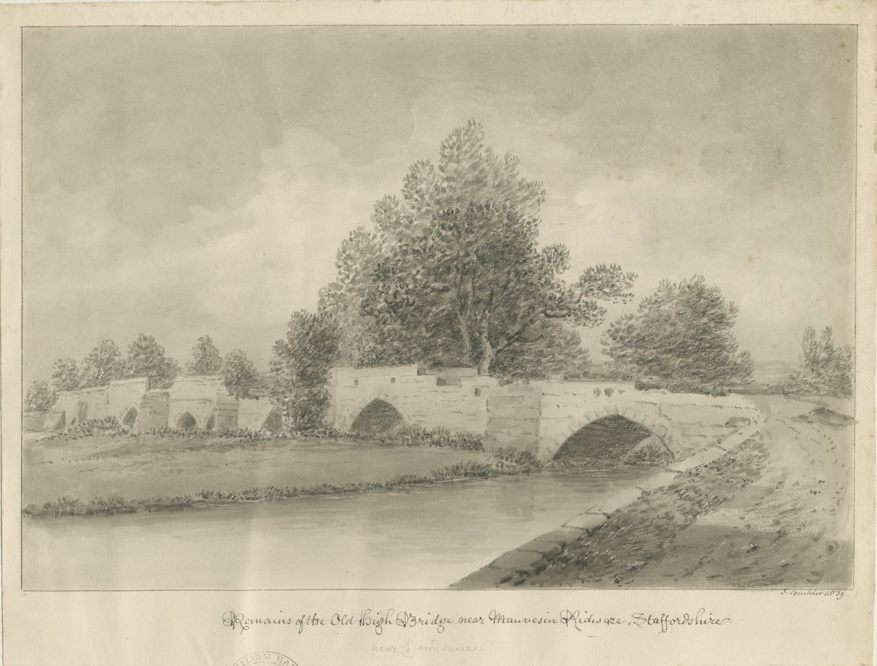 Handsacre - Vieux pont haut (1839) - John Buckler