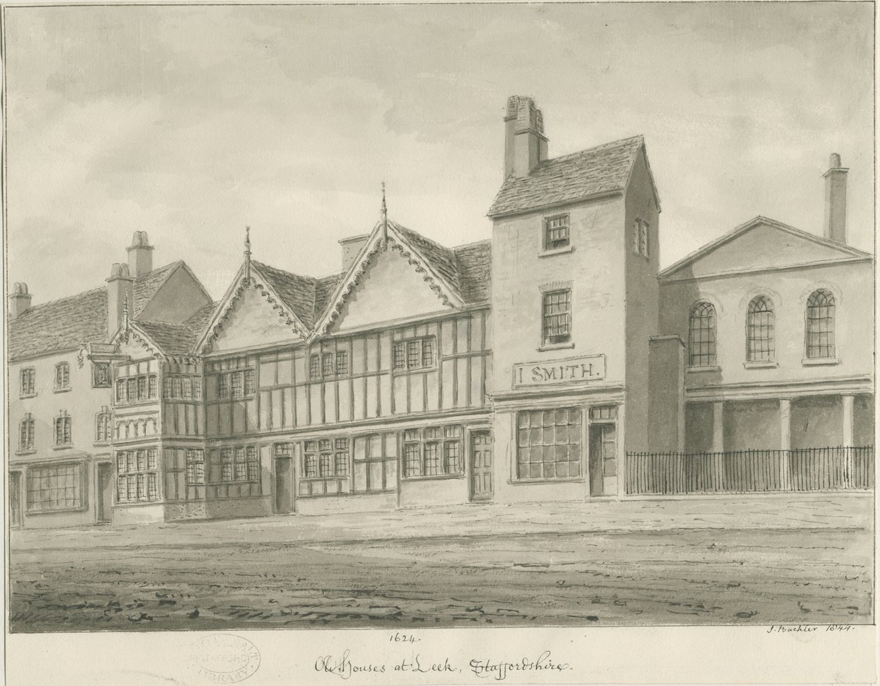 Leek Town - Vieilles Maisons, 1844 - John Buckler
