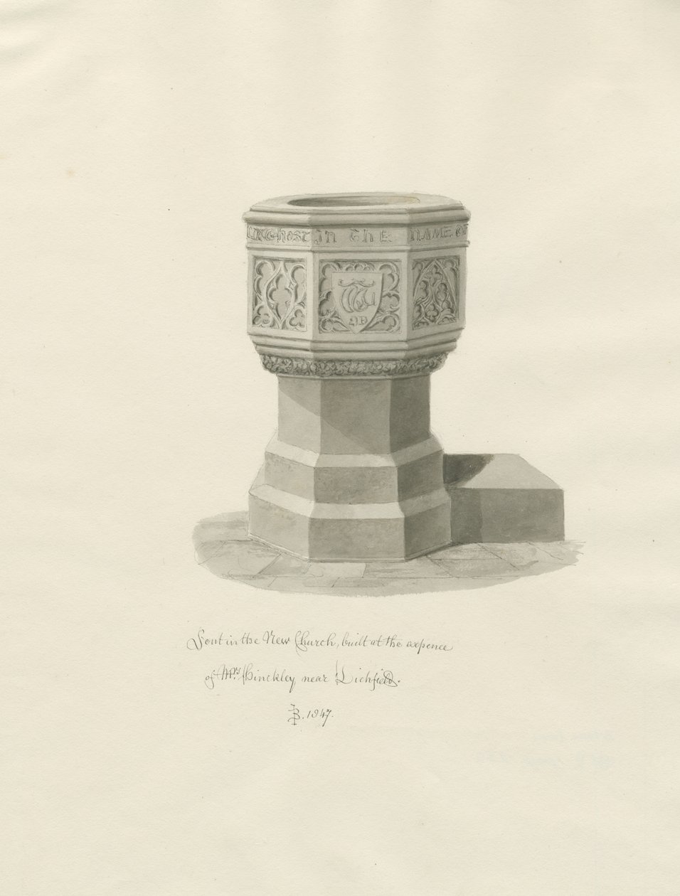 Lichfield - Fonts baptismaux dans l