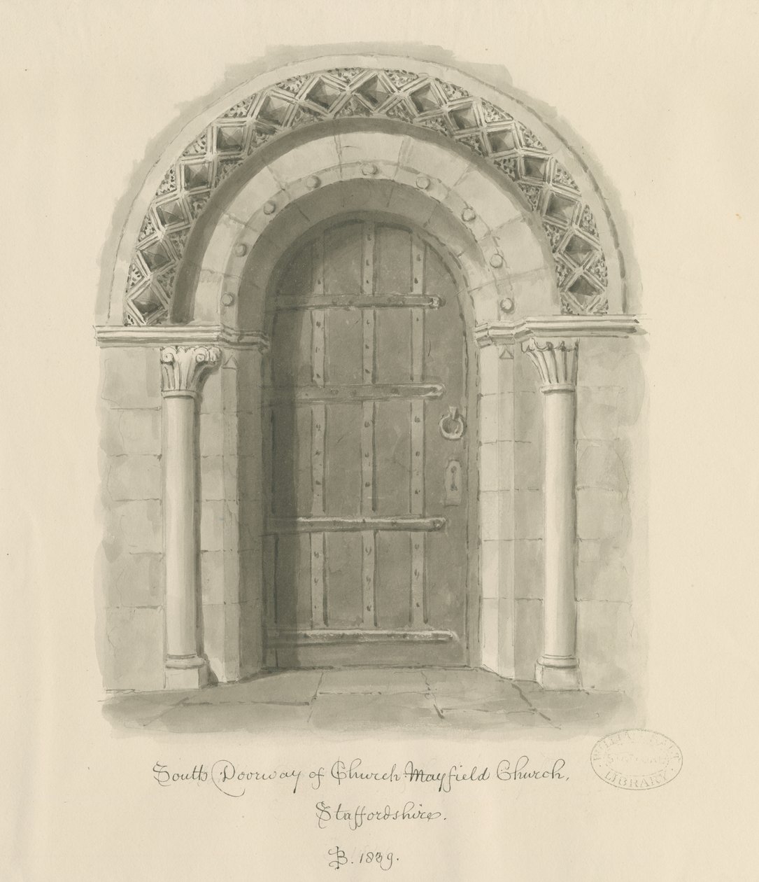Église de Mayfield - Porte sud (1839) - John Buckler