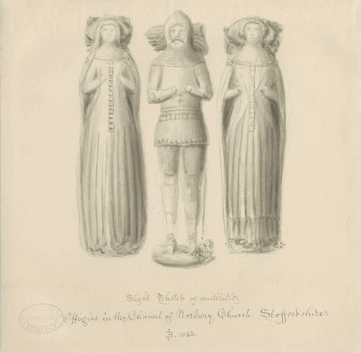 Église de Norbury - Effigie [de Sir Edward Botiler] - John Buckler