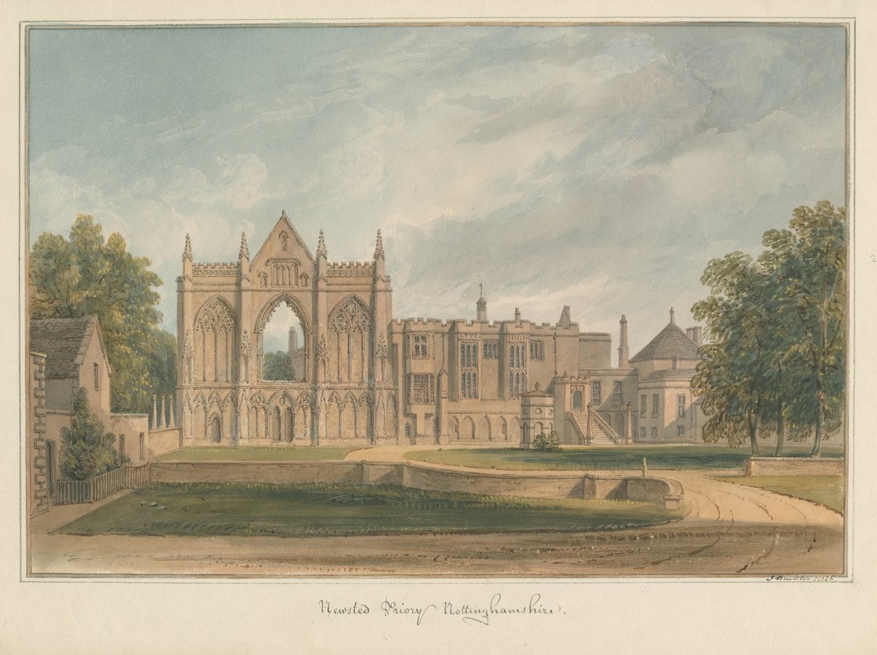 Nottinghamshire - Newsted Priory, 1826 - John Buckler