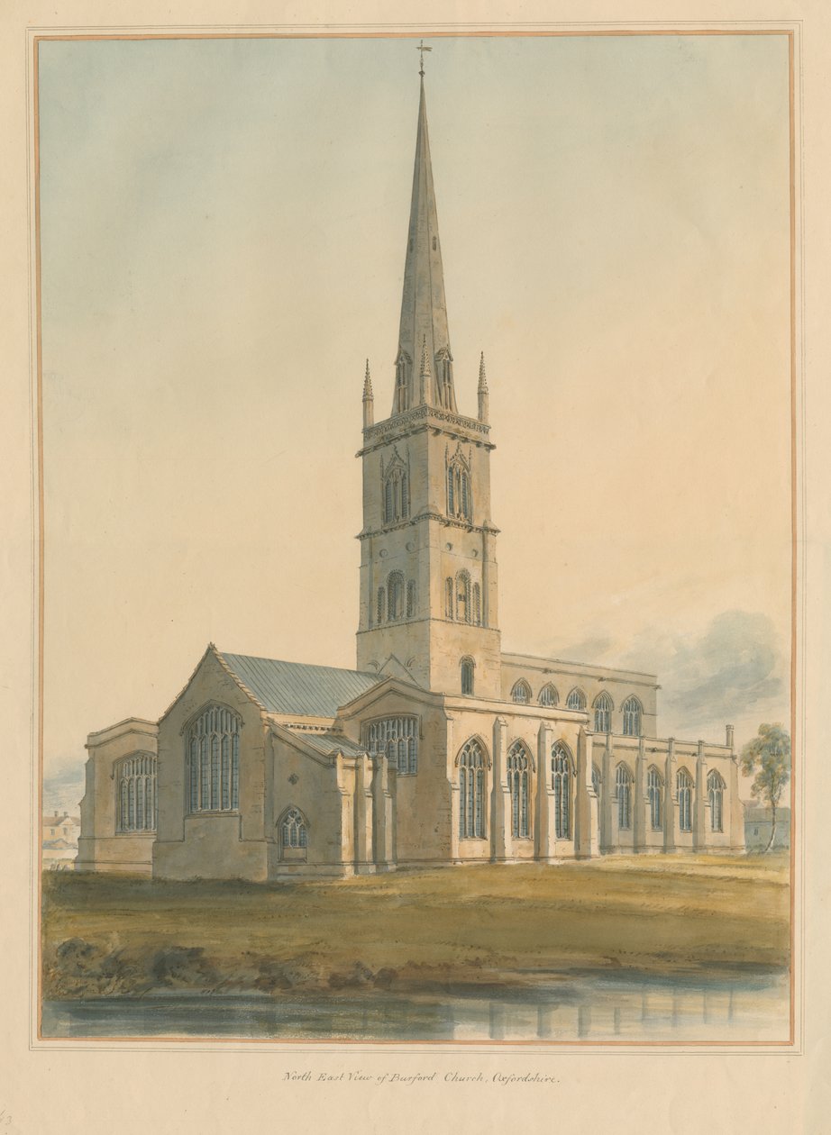 Oxfordshire - Église de Burford, 1802 - John Buckler