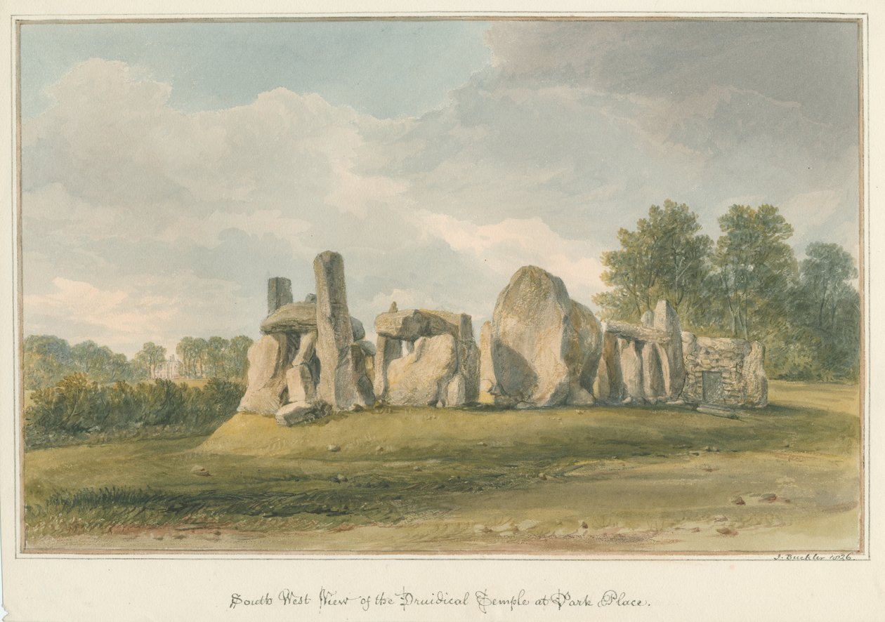Oxfordshire - Henley upon Thames - Temple druidique à Park Place, 1826 - John Buckler