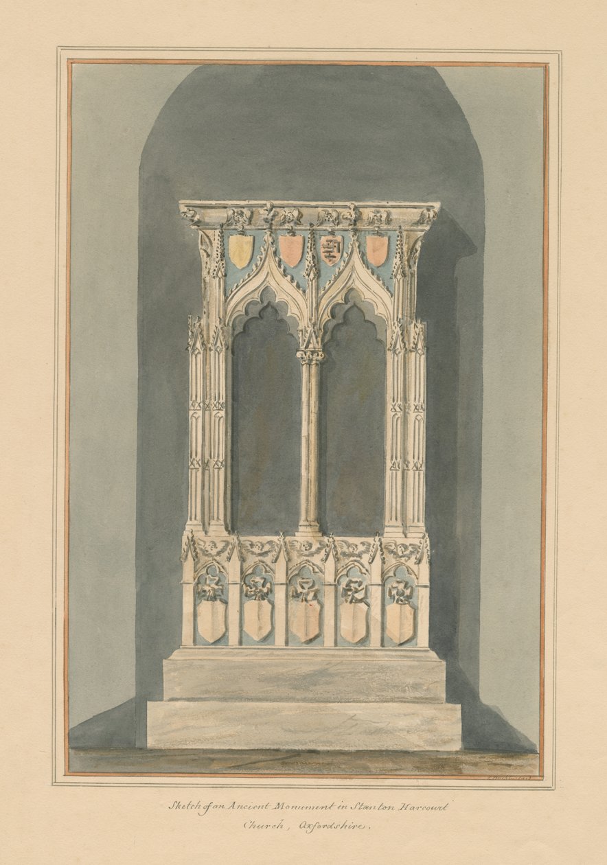 Oxfordshire - Église de Stanton Harcourt - Monument, 1803 - John Buckler