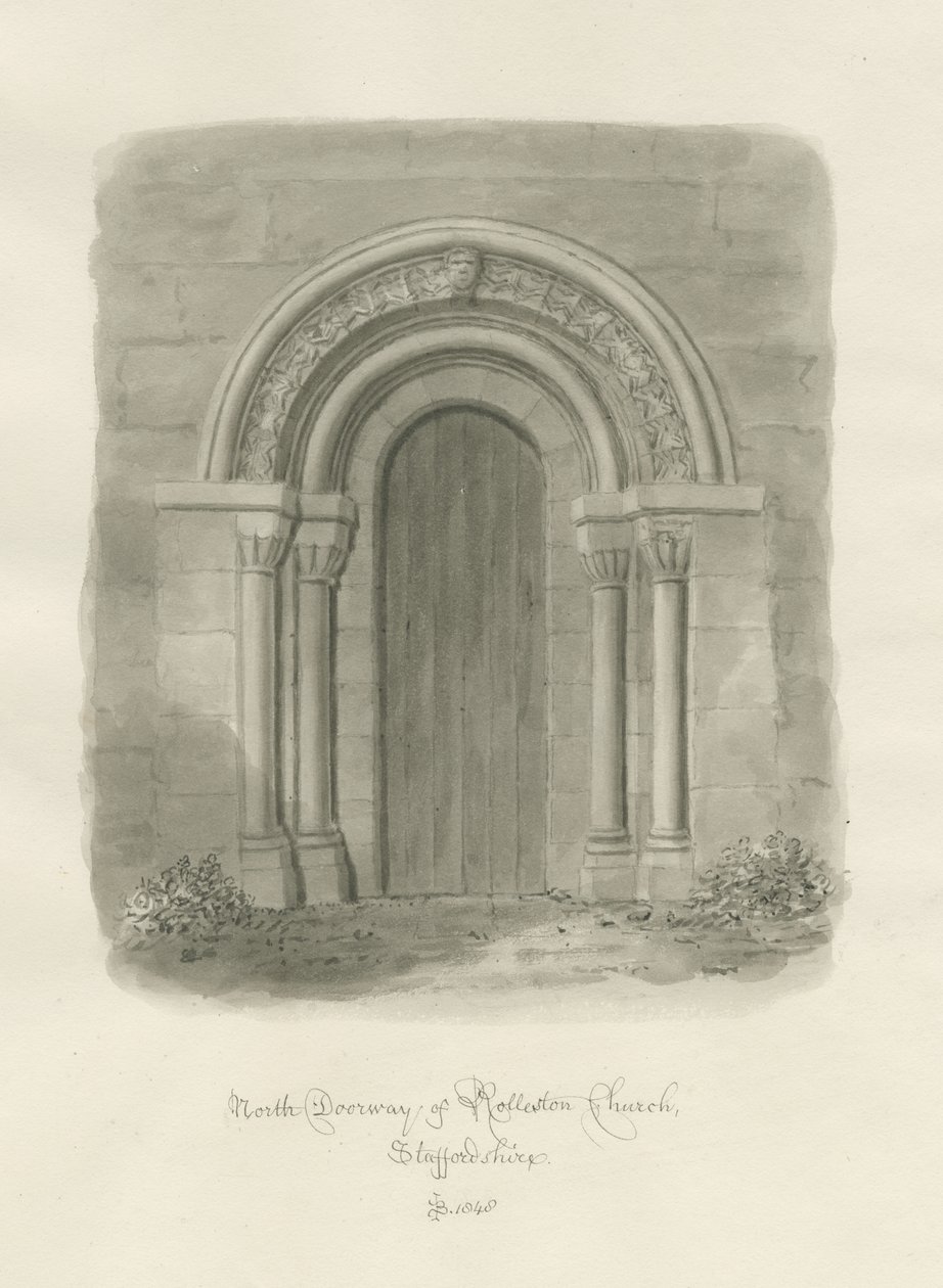 Église de Rolleston - Porte nord - John Buckler