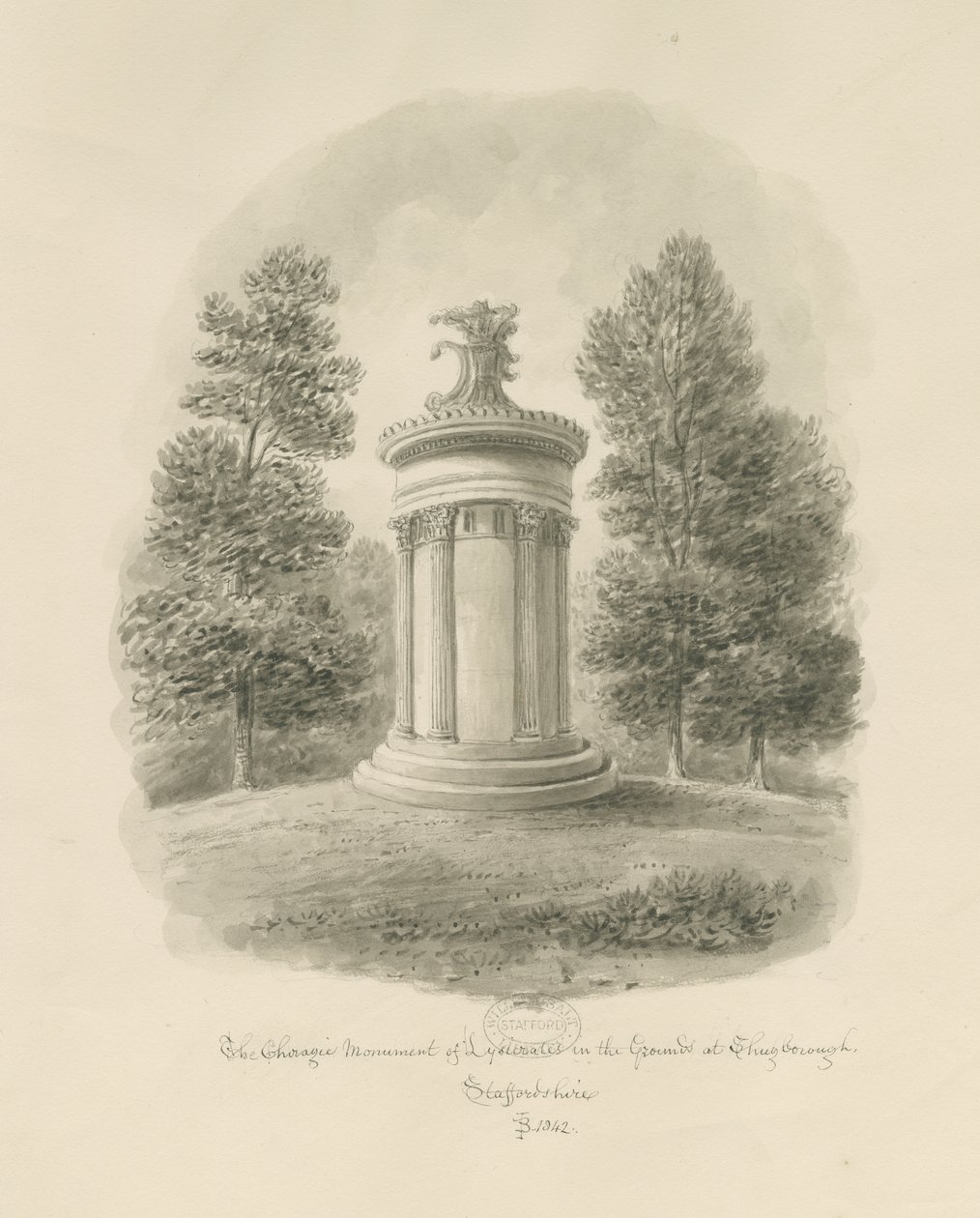 Shugborough - Le monument choragique de Lysicrates - John Buckler