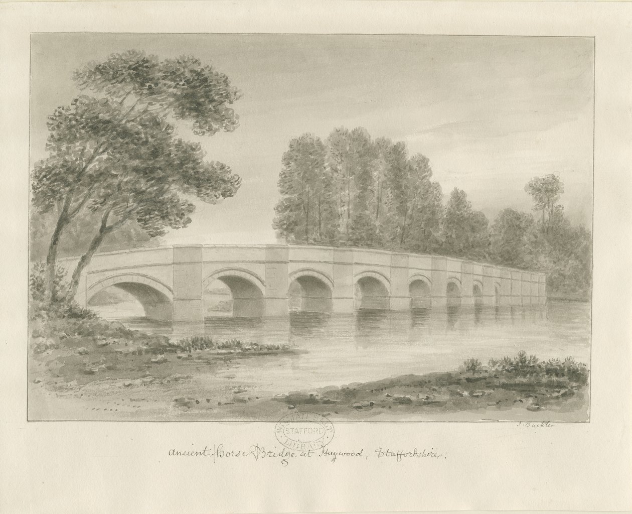 Pont de Shugborough - John Buckler
