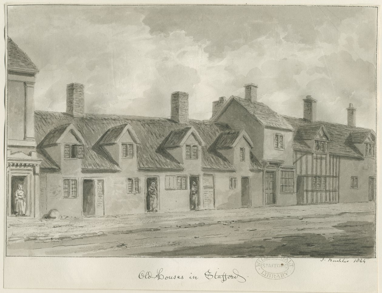 Stafford - Vieilles maisons [dans Eastgate Street] - John Buckler