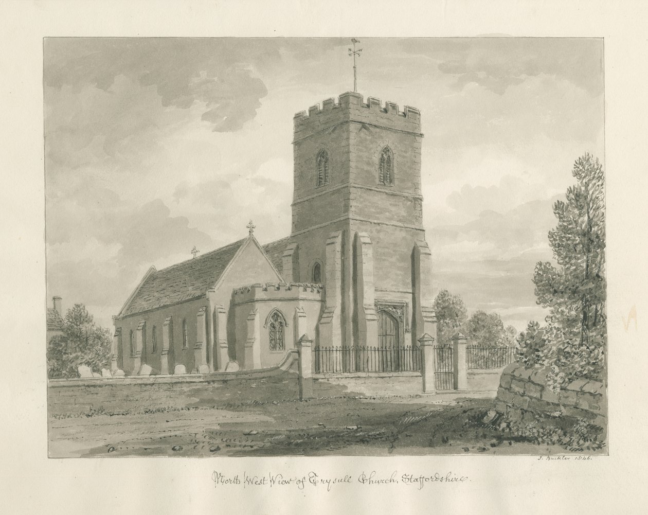 Église de Trysull - John Buckler