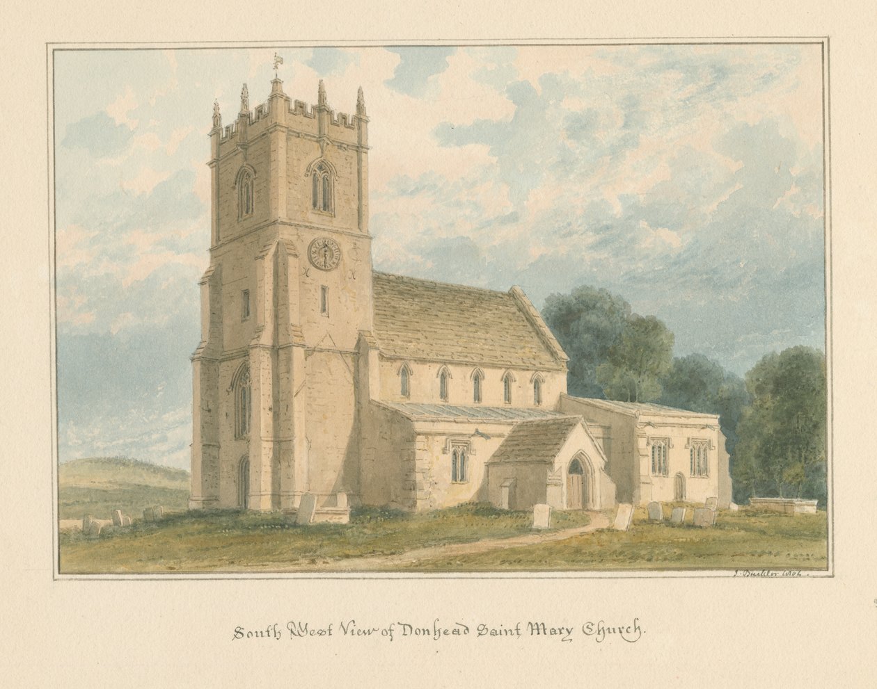 Wiltshire - Église de Donhead Saint Mary, 1804 - John Buckler