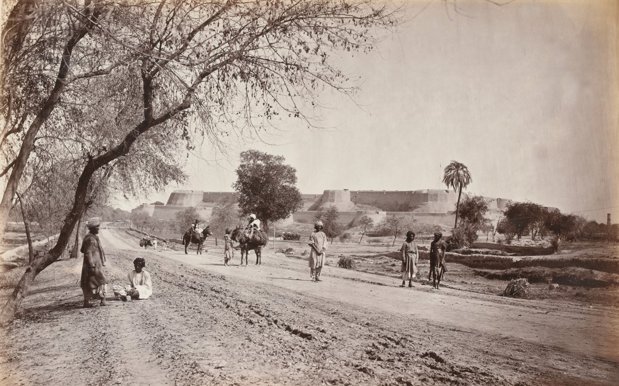Fort de Peshawar et ses environs, depuis la prison, vers 1862 - John Burke