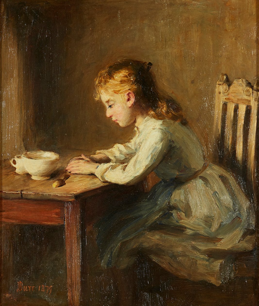 Fille à la table du petit déjeuner - John Burr