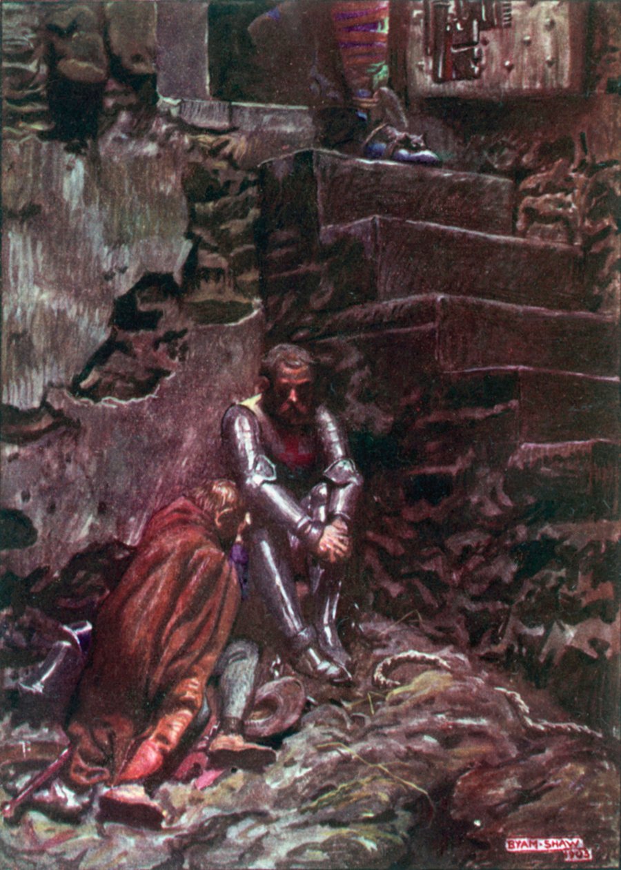 Christian et Hopeful in Doubting Castle (lithographie couleur) - John Byam Liston Shaw