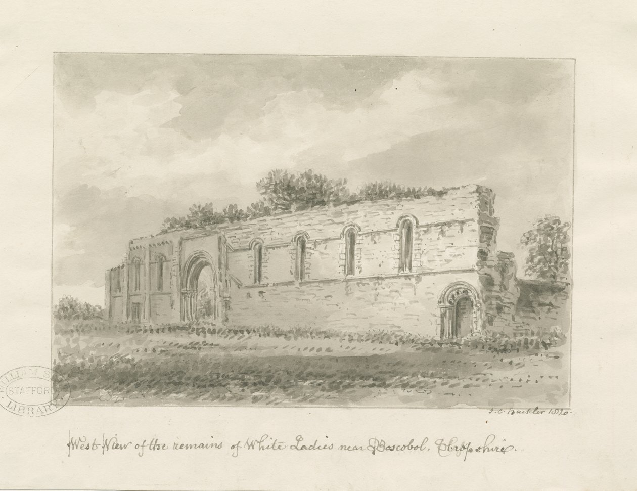 Brewood - Prieuré de Whiteladies - John Chessell Buckler