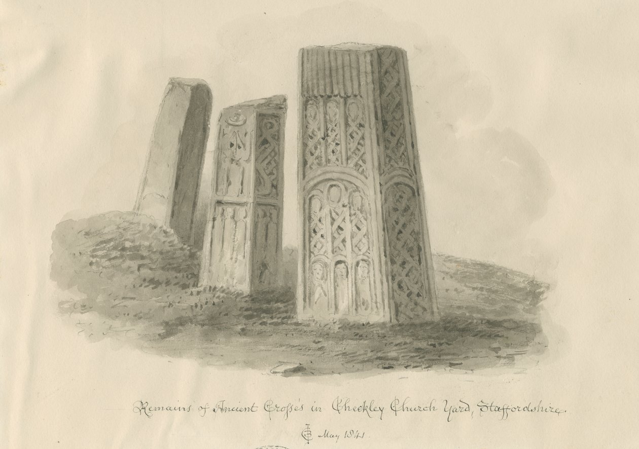 Église de Checkley - Croix anciennes - John Chessell Buckler