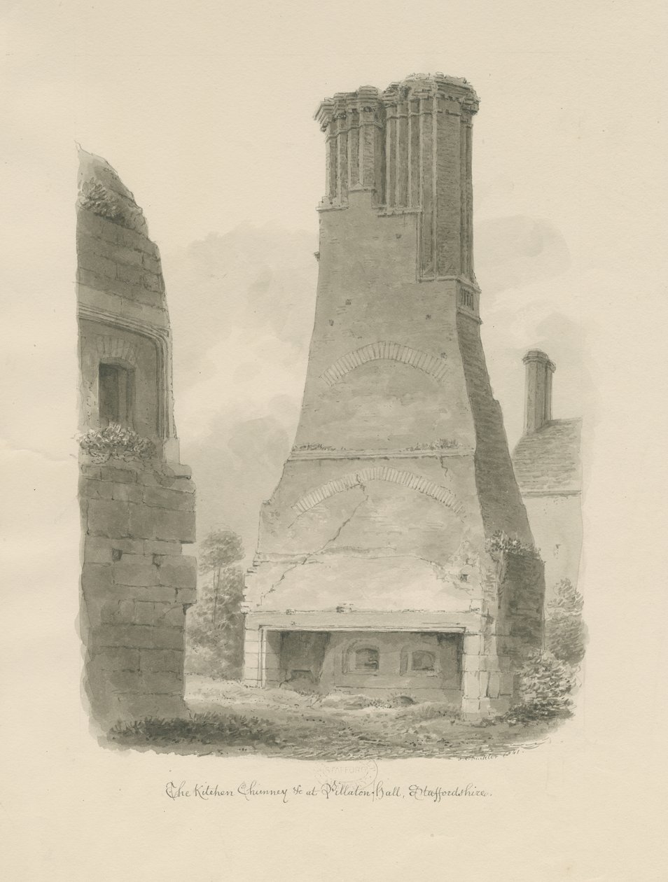Pillaton Hall - Cheminée de cuisine - John Chessell Buckler