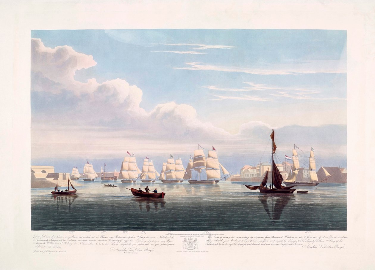 Navires marchands néerlandais quittant Portsmouth, 2 juin - John Christian (after) Schetky