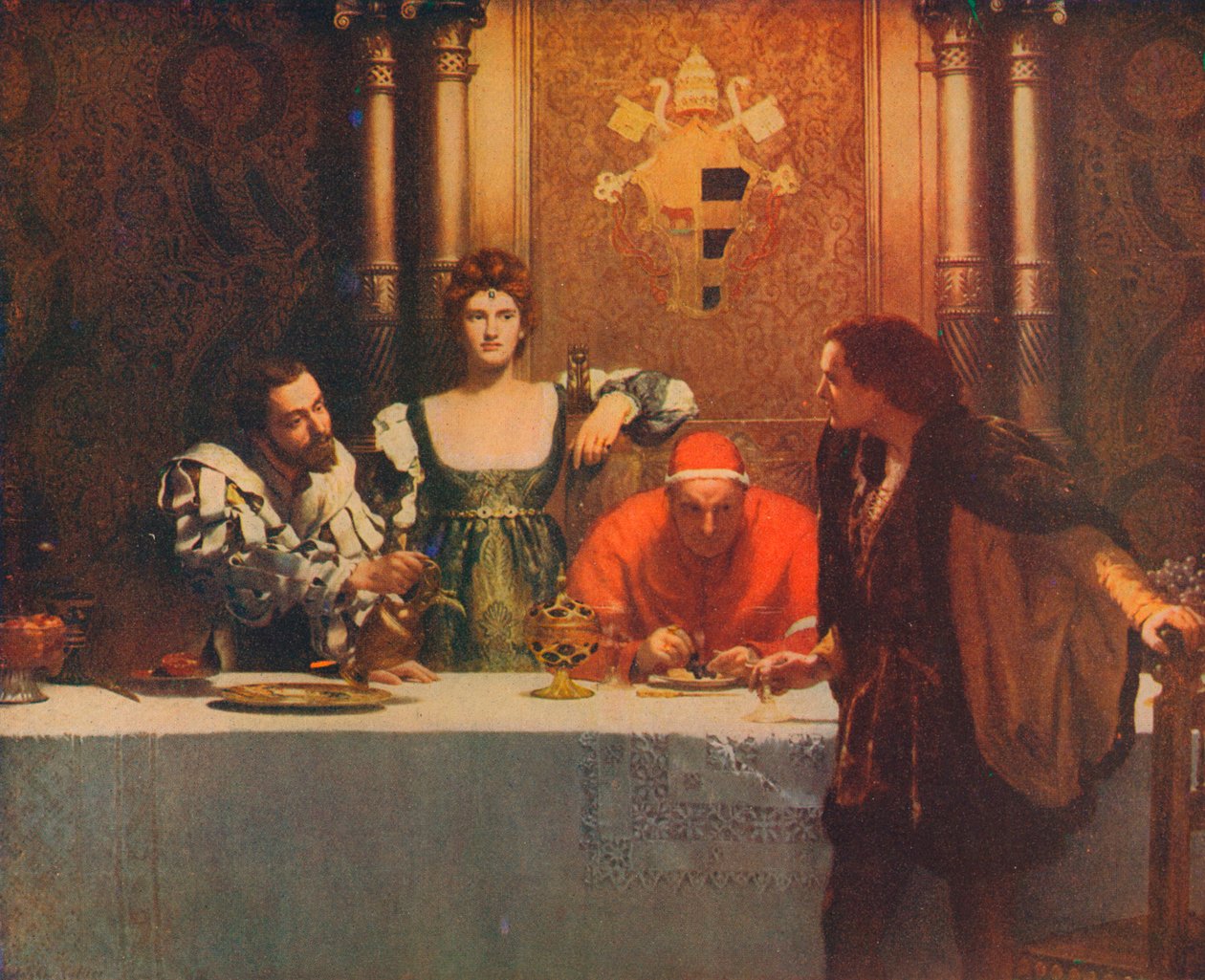 Un verre de vin avec César Borgia, 1893 - John Collier